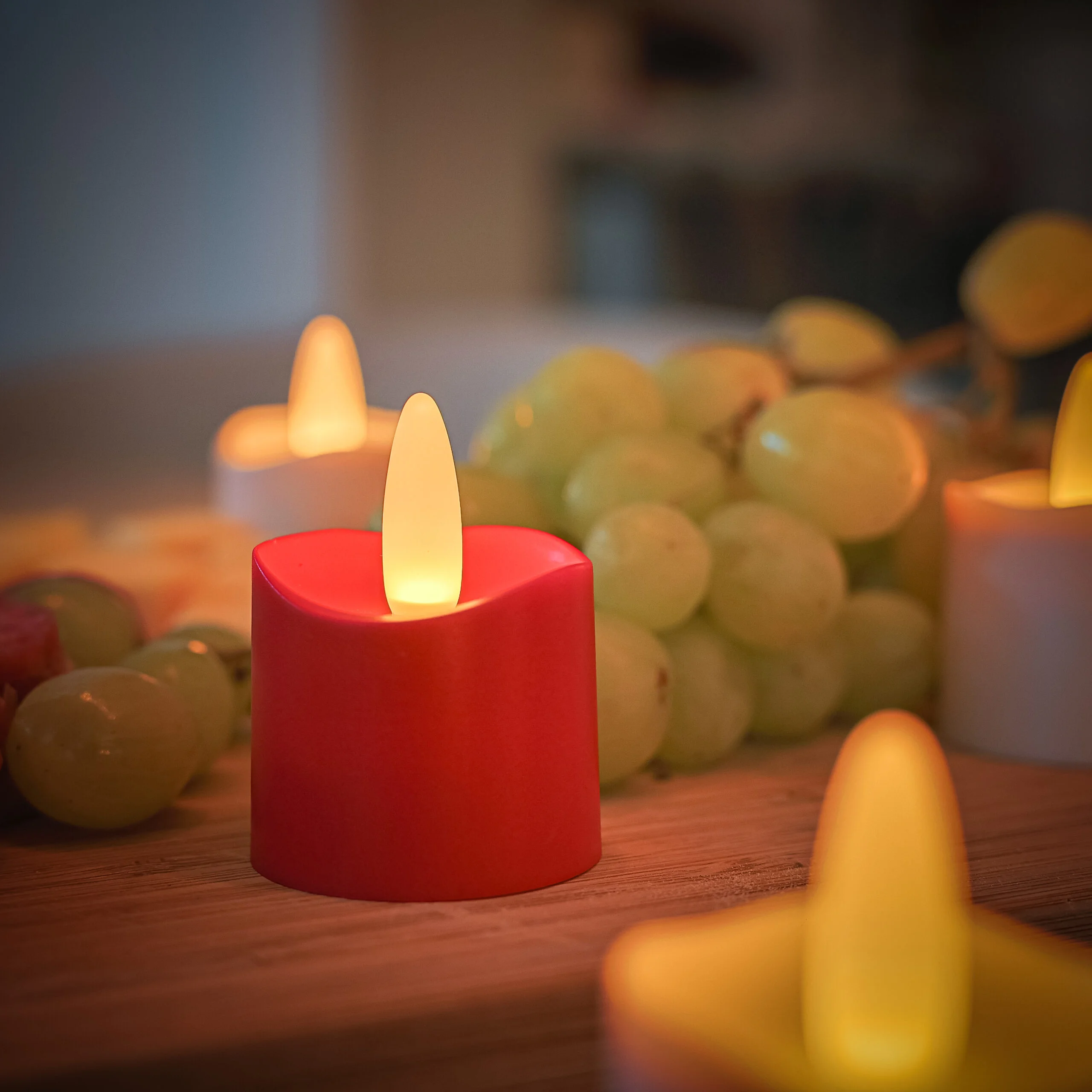 LED-kaarsjes rood oplaadbaar 175 uur – waterdicht- met Afstandsbediening – 6 Stuks – timerfunctie – afbeelding 3
