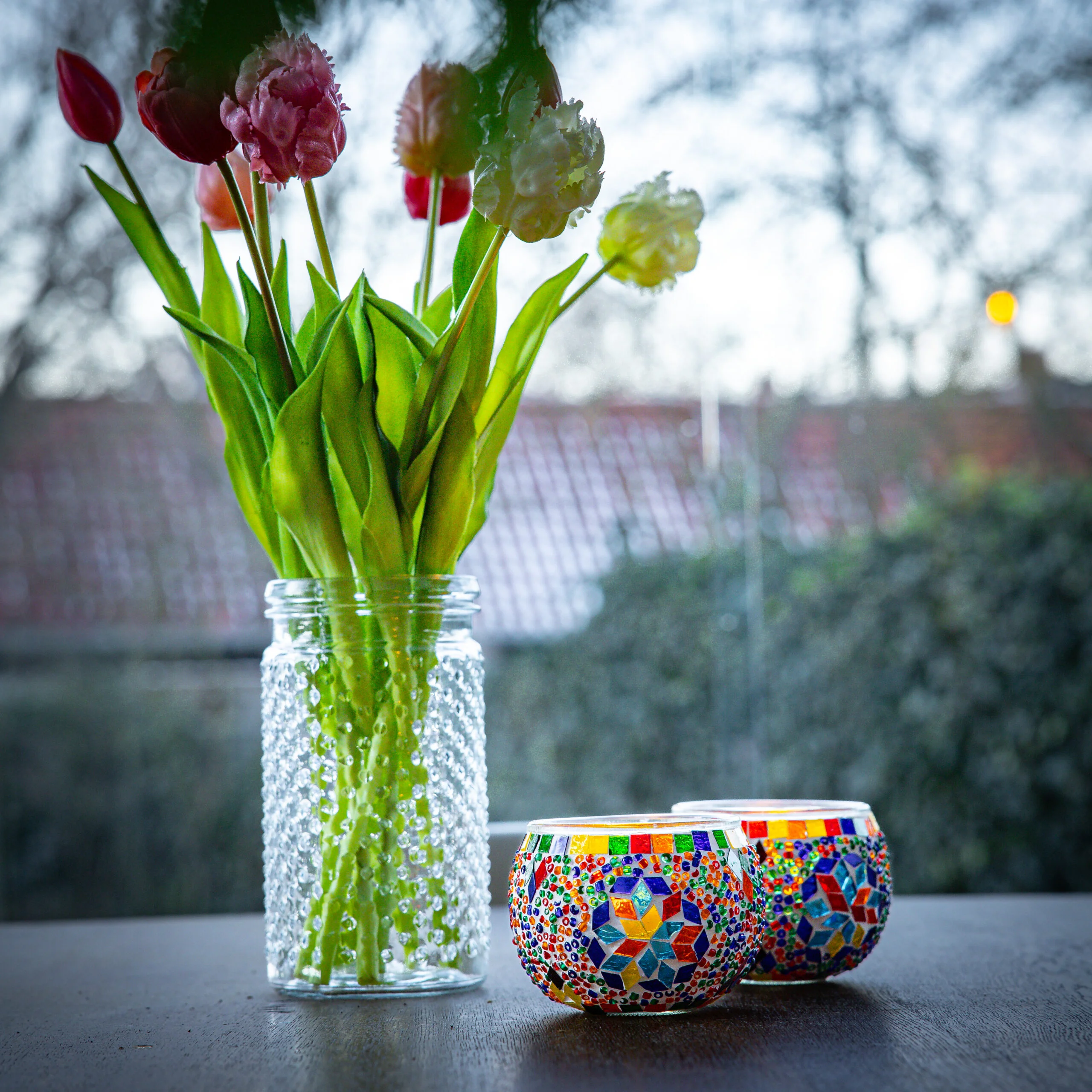 Theelichthouder 9 CM Dorsetto kleurrijke kraltjes – afbeelding 6