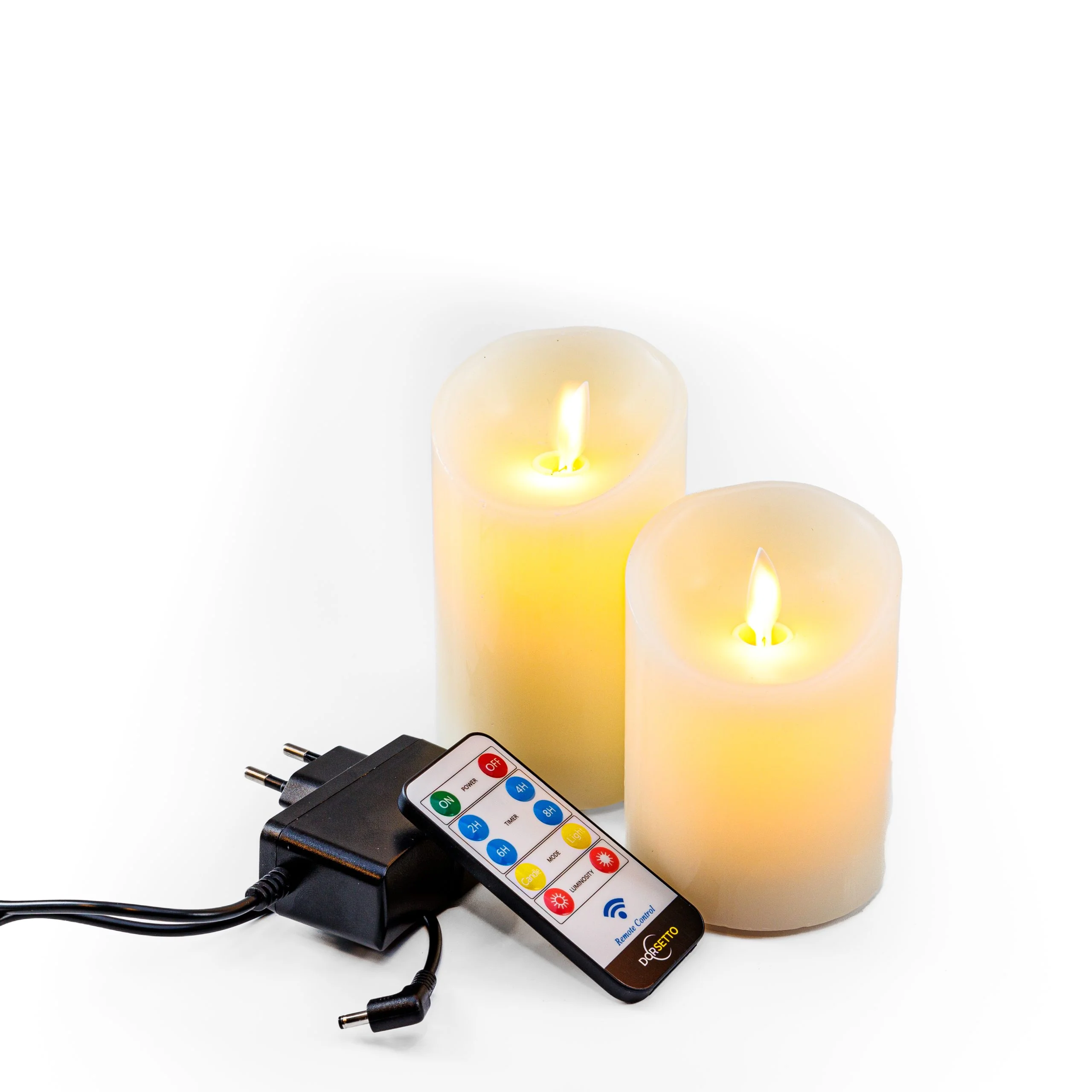 LED kleine wax kaarsen set 2 kaarsen  DORSETTO
