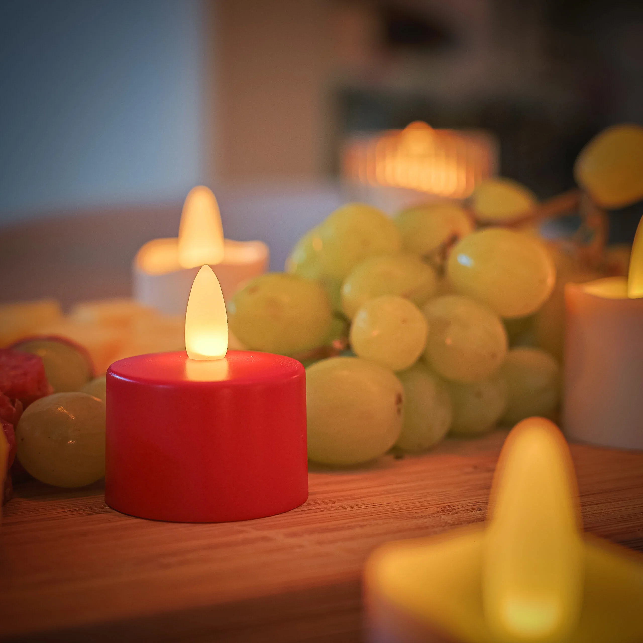 Oplaadbare LED-kaarsjes rood – waterdicht- met Afstandsbediening – 6 Stuks – timerfunctie – afbeelding 2