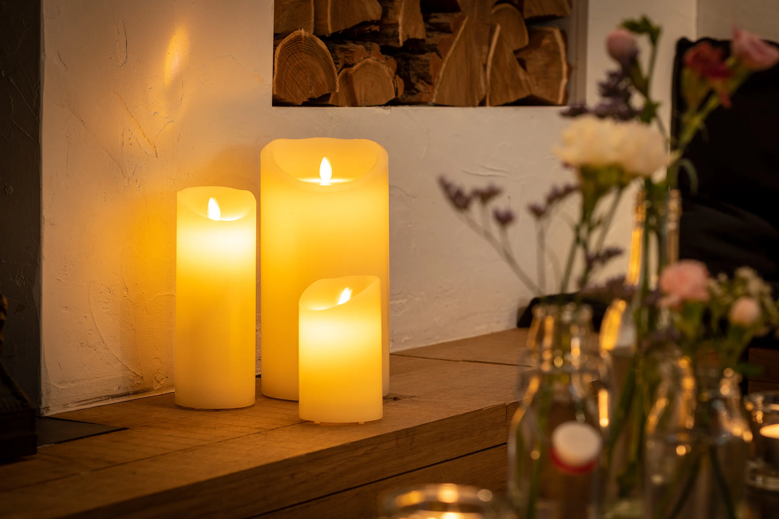 Oplaadbare LED wax kaars met bewegende vlam D 7,5 X 12,5 CM - warm wit – afbeelding 7