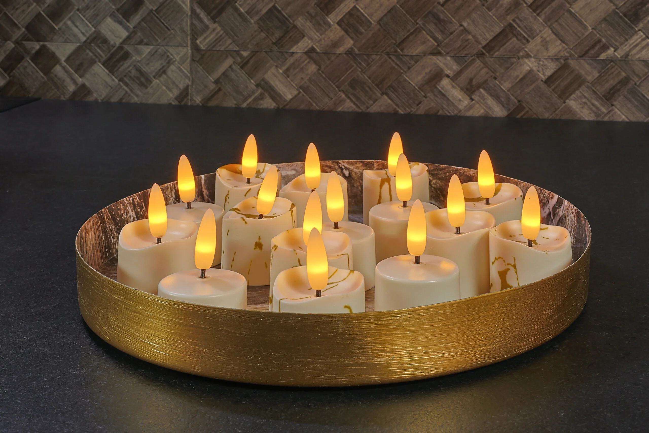 3D oplaadbare LED-Waxine/theelichtjes 175 uur -met Afstandsbediening - 12 stuks - timerfunctie – afbeelding 5