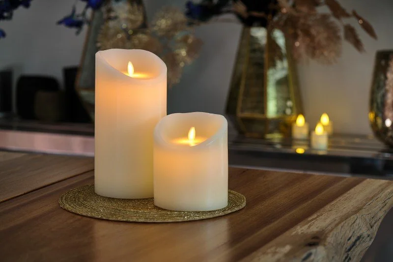 Oplaadbare LED wax kaars D12,5 X H25 CM – afbeelding 4