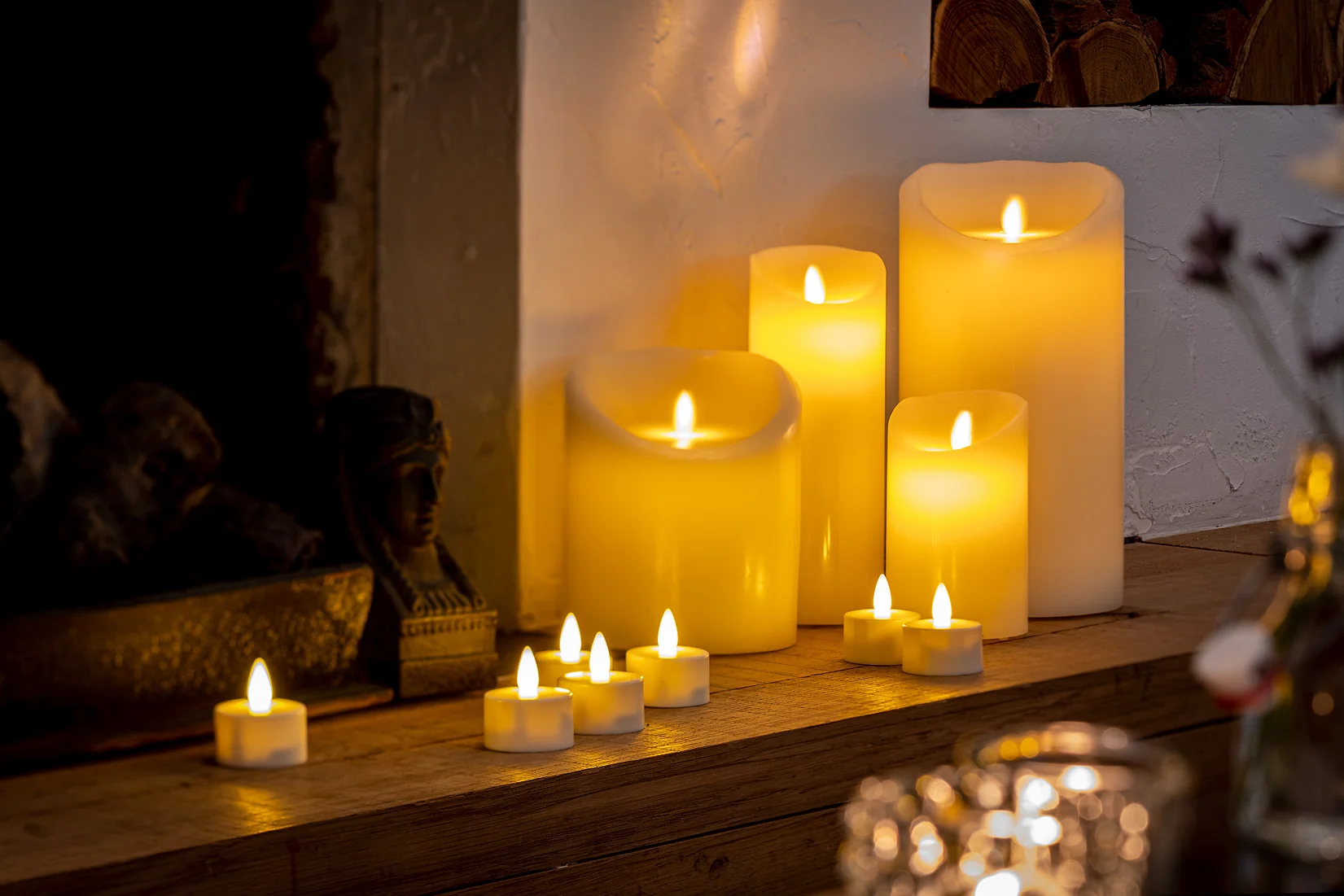 Oplaadbare LED wax kaars met bewegende vlam D 7,5 X 12,5 CM - warm wit – afbeelding 9