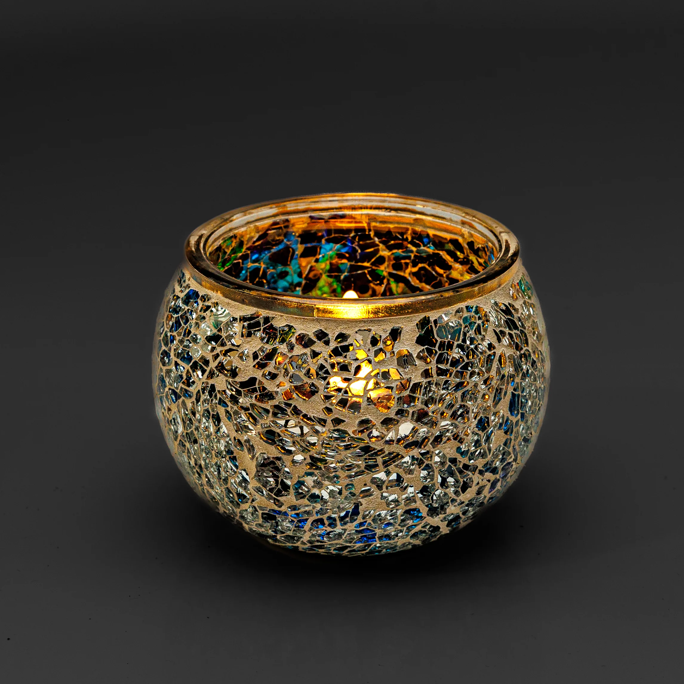 Waxinelichthouder 9 CM Dorsetto mozaïek multicolor – afbeelding 3